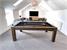 Signature Chester Pool Dining Table in Silver Mist with Black Cloth - Installation