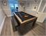 Signature Chester Pool Dining Table - Silver Mist Finish - Black Cloth