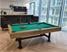 Signature Marshall Pool Dining Table - Silver Mist Finish - Green Cloth