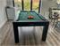 Signature Chester Pool Dining Table - Black Finish - Ranger Green Cloth - 1