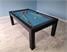 Signature Chester Pool Dining Table - Black Finish - Slate Cloth - 1