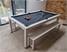 Signature Strickland American Pool Dining Table - White Finish - Black Cloth