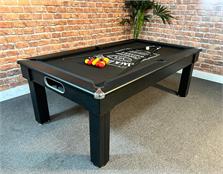 Jack Daniel's Oxford Pool Dining Table in Black with Label Cloth - 7ft: Warehouse Clearance