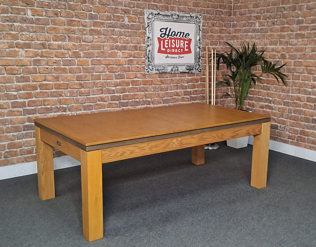 Signature Chester Silver Mist & Oak Pool Dining Table 7ft Warehouse Clearance Free Delivery