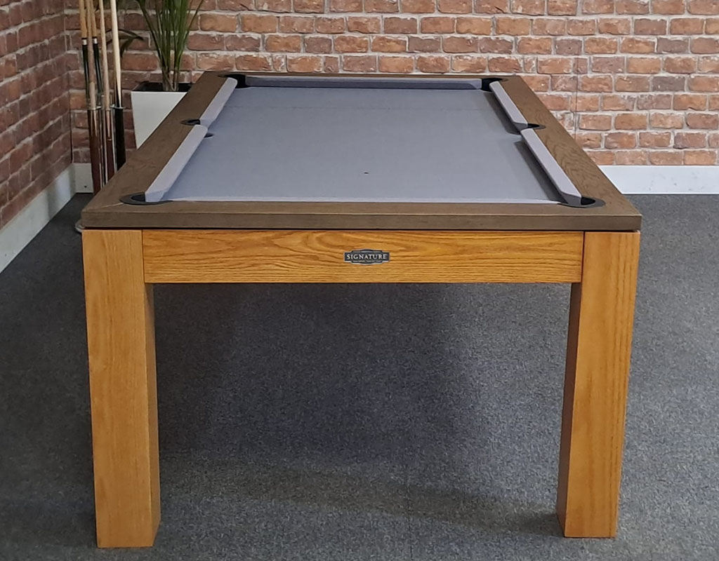 Signature Chester Silver Mist & Oak Pool Dining Table 7ft Warehouse Clearance Free Delivery
