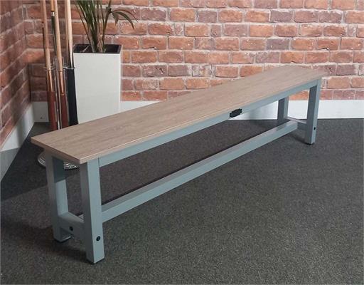 Signature Strickland Pool Table Bench - Grey & Oak Finish: Warehouse Clearance