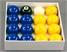2" Blues and Yellows English Pool Balls - In Box