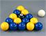 2" Blues and Yellows English Pool Balls - Triangle