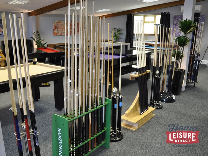 Cues on Display in Our Showroom