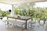 Aramith Pool Dining Table - Smoked Walnut with Bench and Wooden Top