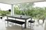 Aramith Pool Dining Table - Smoked Walnut with Black Bench and Wooden Top