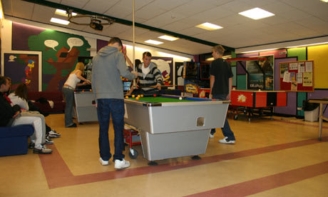 Tennagers Playing Pool - pool table for kids